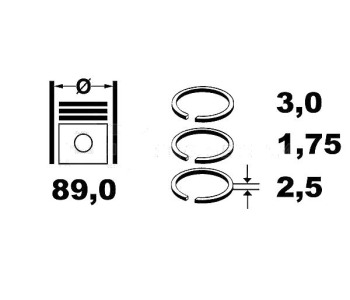 Комплект сегменти (+0.00mm) ET ENGINE TEAM за OPEL VIVARO A (F7) товарен от 2001 до 2014