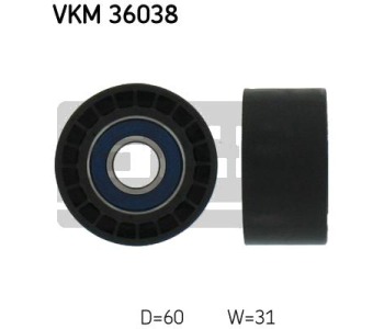Паразитна/ водеща ролка, пистов ремък SKF VKM 36038 за OPEL MOVANO (F9) товарен от 1999 до 2010