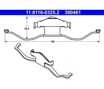 Пружина, спирачен апарат ATE за OPEL VECTRA C (Z02) седан от 2002 до 2009