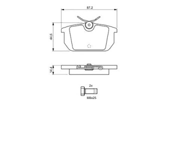 Комплект спирачни накладки BOSCH за ALFA ROMEO 146 (930) от 1994 до 1999