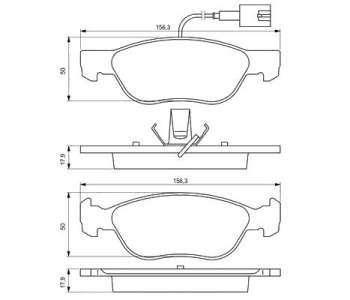 Комплект спирачни накладки BOSCH за FIAT PUNTO (176) от 1993 до 1999