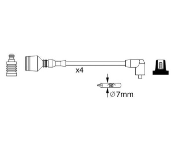 Комплект запалителни кабели BOSCH за ALFA ROMEO 145 (930) от 1994 до 1998