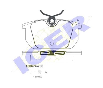 Комплект спирачни накладки Ultra Premium ICER за FIAT PUNTO (176) от 1993 до 1999