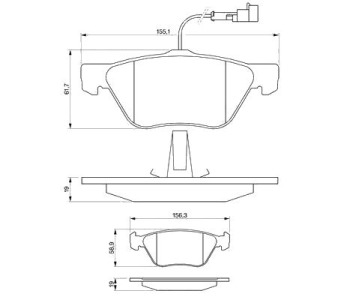 Комплект спирачни накладки BOSCH за ALFA ROMEO 156 (932) от 1997 до 2003