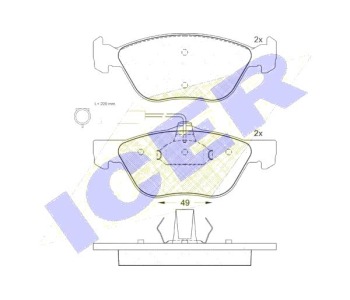 Комплект спирачни накладки Ultra Premium ICER за FIAT MAREA (185) комби от 1996 до 2007