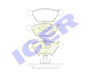 Комплект спирачни накладки Ultra Premium ICER за ALFA ROMEO 146 (930) от 1994 до 1999