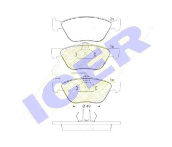 Комплект спирачни накладки Ultra Premium ICER за ALFA ROMEO 147 (937) от 2005 до 2010