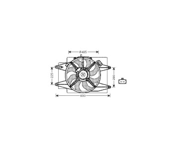 Вентилатор охлаждане на двигателя P.R.C за ALFA ROMEO 147 (937) от 2005 до 2010