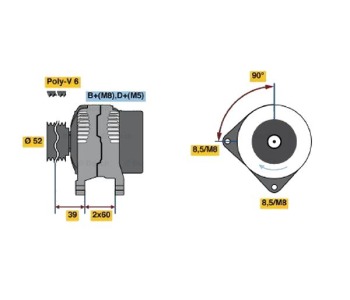 Генератор 120 [A] BOSCH за ALFA ROMEO 156 Sportwagon (932) от 2000 до 2006