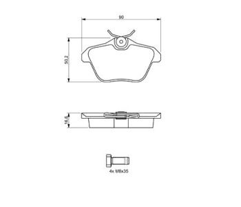 Комплект спирачни накладки BOSCH за ALFA ROMEO 156 (932) от 2003 до 2005