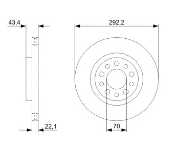Спирачен диск вентилиран Ø292mm BOSCH за ALFA ROMEO 159 (939) от 2005 до 2012
