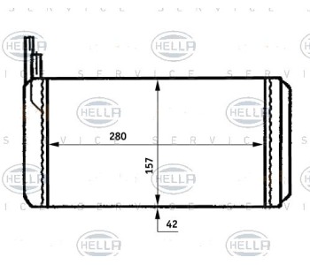 Топлообменник, отопление на вътрешното пространство HELLA 8FH 351 313-361 за LANCIA THEMA (834) комби от 1987 до 1994