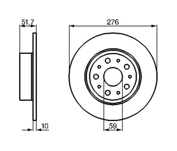 Спирачен диск плътен Ø276mm BOSCH за ALFA ROMEO 166 (936) от 1998 до 2003
