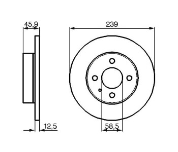 Спирачен диск плътен Ø239mm BOSCH за ALFA ROMEO 33 (907A) от 1990 до 1994