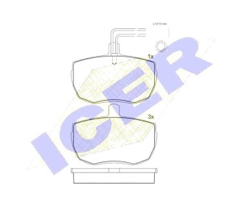 Комплект спирачни накладки Ultra Premium ICER за FORD TRANSIT (T) товарен от 1985 до 1992