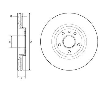 Спирачен диск вентилиран Ø284mm DELPHI за ALFA ROMEO SPIDER (916S_) от 1994 до 2005
