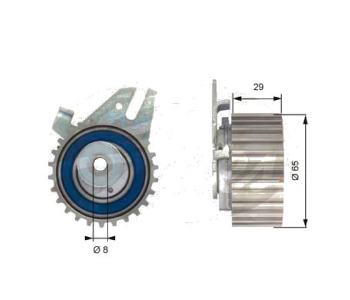 Обтяжна ролка, ангренаж GATES T43043 за FIAT BARCHETTA (183) от 1995 до 2005