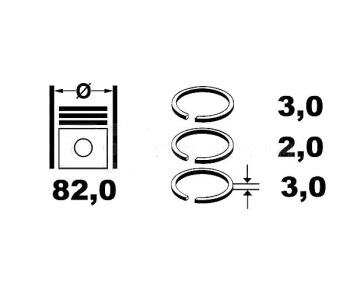 Комплект сегменти (+0.00mm) ET ENGINE TEAM за ALFA ROMEO 156 Sportwagon (932) от 2000 до 2006