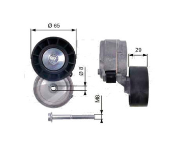 Обтящна ролка, пистов ремък GATES T38364 за FIAT STILO (192) от 2001 до 2006