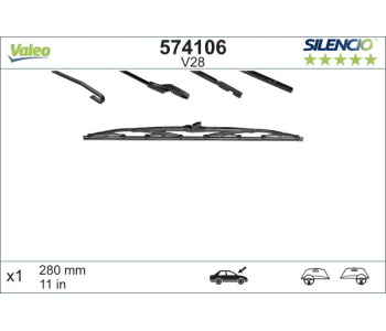 Перо на чистачка 280mm VALEO SILENCIO - ST V28 за RENAULT THALIA/SYMBOL I (LB0/1/2_) от 1998 до 2008