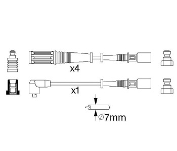 Комплект запалителни кабели BOSCH за FIAT PANDA (141) от 1980 до 2004