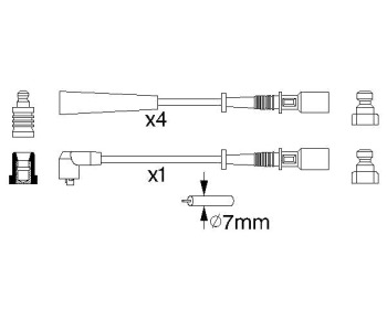 Комплект запалителни кабели BOSCH за FIAT PANDA (141) от 1980 до 2004