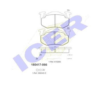 Комплект спирачни накладки Ultra Premium ICER за CITROEN BX (XB) от 1983 до 1992