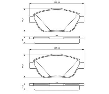Комплект спирачни накладки BOSCH за CITROEN DS3 от 2009 до 2015