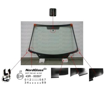 Челно стъкло NordGlass за CITROEN C4 I (LC) от 2004 до 2011