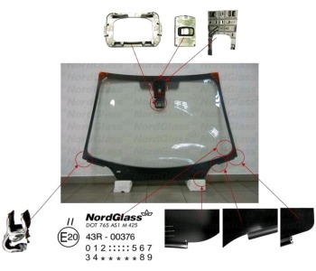 Челно стъкло NordGlass за CITROEN C4 I купе (LA) от 2004 до 2011