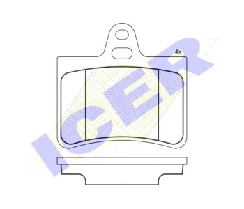 Комплект спирачни накладки Ultra Premium ICER за CITROEN C5 II (RE) комби от 2004 до 2008
