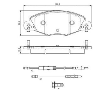 Комплект спирачни накладки BOSCH за CITROEN C5 II (RE) комби от 2004 до 2008