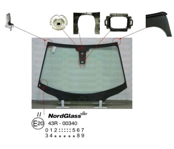 Челно стъкло NordGlass за CITROEN C5 III (RD) от 2008 до 2017