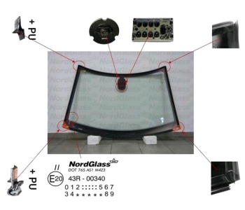 Челно стъкло NordGlass за CITROEN DS3 от 2009 до 2015
