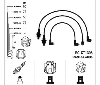 Комплект запалителни кабели NGK за CITROEN VISA от 1978 до 1991