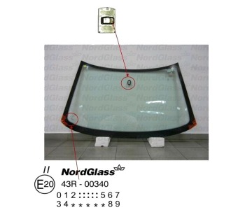 Челно стъкло NordGlass за CITROEN XANTIA (X1) комби от 1995 до 1998
