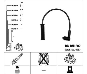 Комплект запалителни кабели NGK за RENAULT MEGANE I CC (EA0/1_) кабриолет от 1996 до 2003