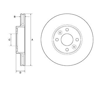 Спирачен диск вентилиран Ø260mm DELPHI за DACIA LOGAN I (LS) седан от 2004 до 2012