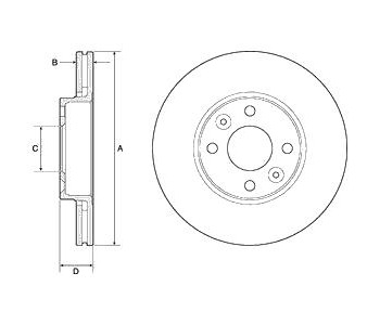 Спирачен диск вентилиран Ø260mm DELPHI за RENAULT MEGANE II (BM0/1_, CM0/1_) хечбек от 2001 до 2012