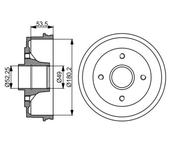 Спирачен барабан BOSCH за RENAULT THALIA/SYMBOL II (LU1/2_) от 2008 до 2013