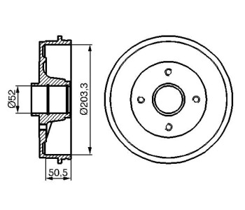 Спирачен барабан BOSCH за RENAULT THALIA/SYMBOL II (LU1/2_) от 2008 до 2013