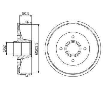 Спирачен барабан BOSCH за RENAULT THALIA/SYMBOL I (LB0/1/2_) от 1998 до 2008