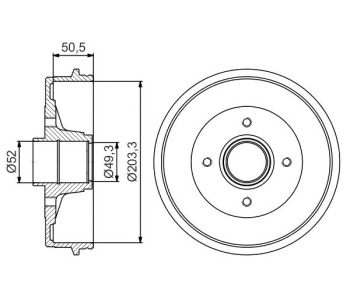 Спирачен барабан BOSCH за RENAULT THALIA/SYMBOL II (LU1/2_) от 2008 до 2013