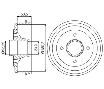 Спирачен барабан BOSCH за RENAULT THALIA/SYMBOL I (LB0/1/2_) от 1998 до 2008