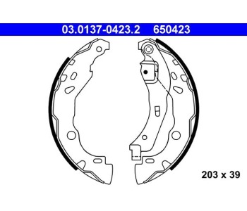 Комплект спирачни челюсти ATE за DACIA LOGAN I (LS) седан от 2004 до 2012