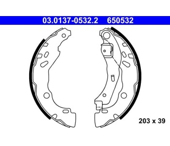Комплект спирачни челюсти ATE за DACIA LOGAN I (LS) седан от 2004 до 2012
