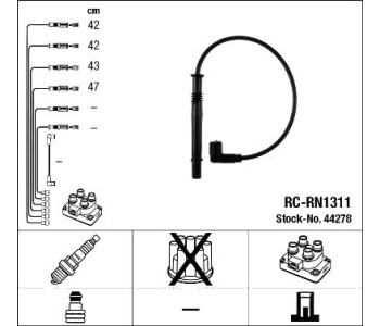 Комплект запалителни кабели NGK за RENAULT THALIA/SYMBOL II (LU1/2_) от 2008 до 2013