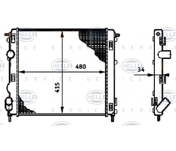 Воден радиатор HELLA за DACIA LOGAN I (LS) седан от 2004 до 2012