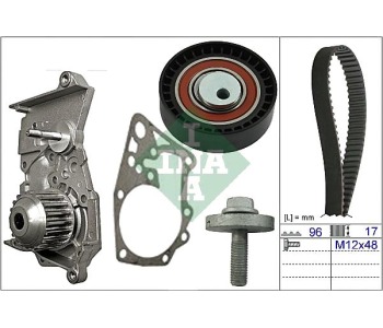 Водна помпа+ к-кт ангренажен ремък INA 530 0604 30 за RENAULT KANGOO II (FW0/1_) EXPRESS товарен от 2008