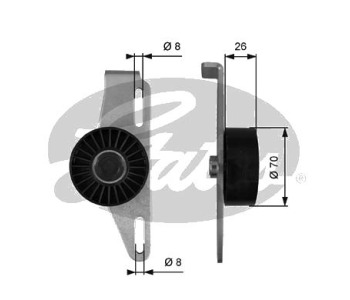Обтящна ролка, пистов ремък GATES T39393 за DACIA LOGAN I MCV (KS) комби от 2007 до 2013